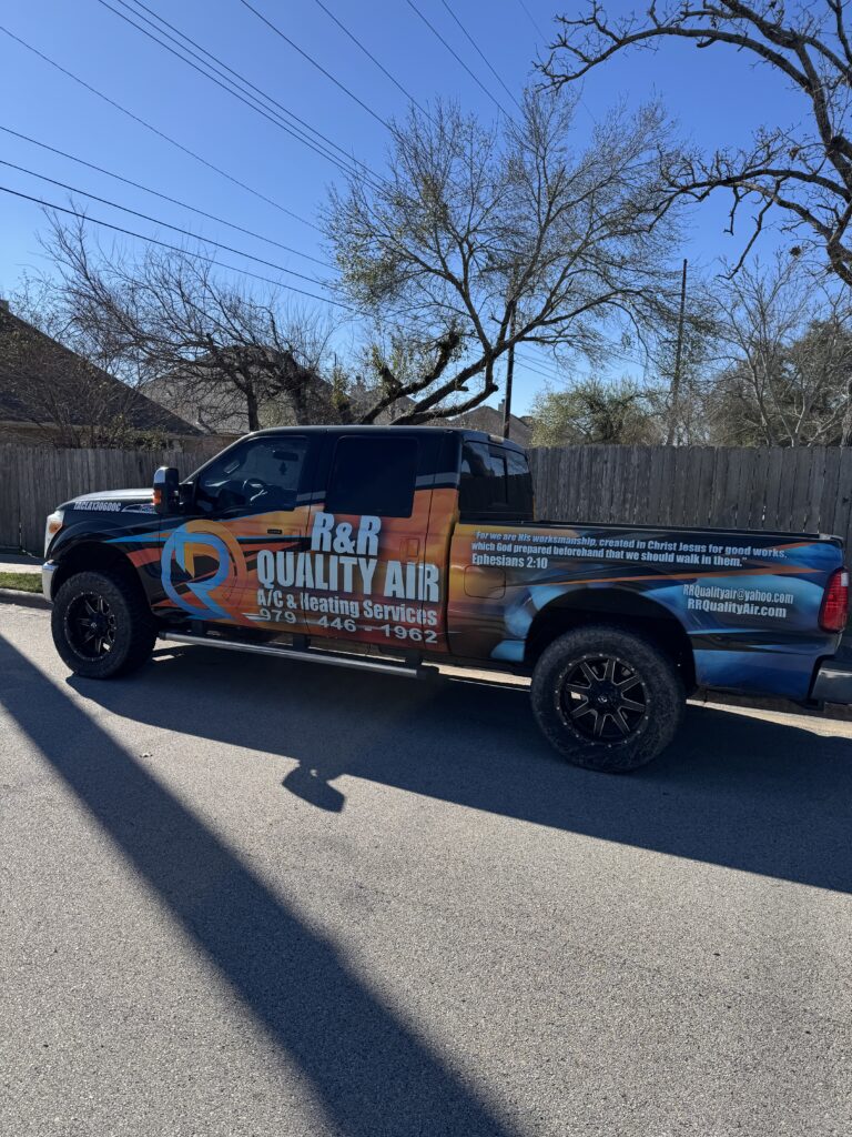 R&R Quality Air company truck wrapped