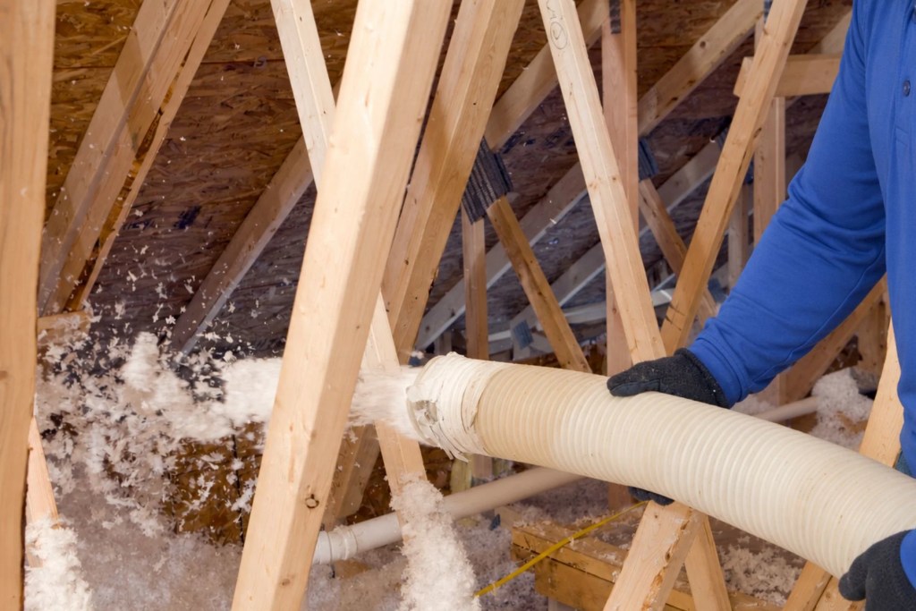 blow-in insulation in attic