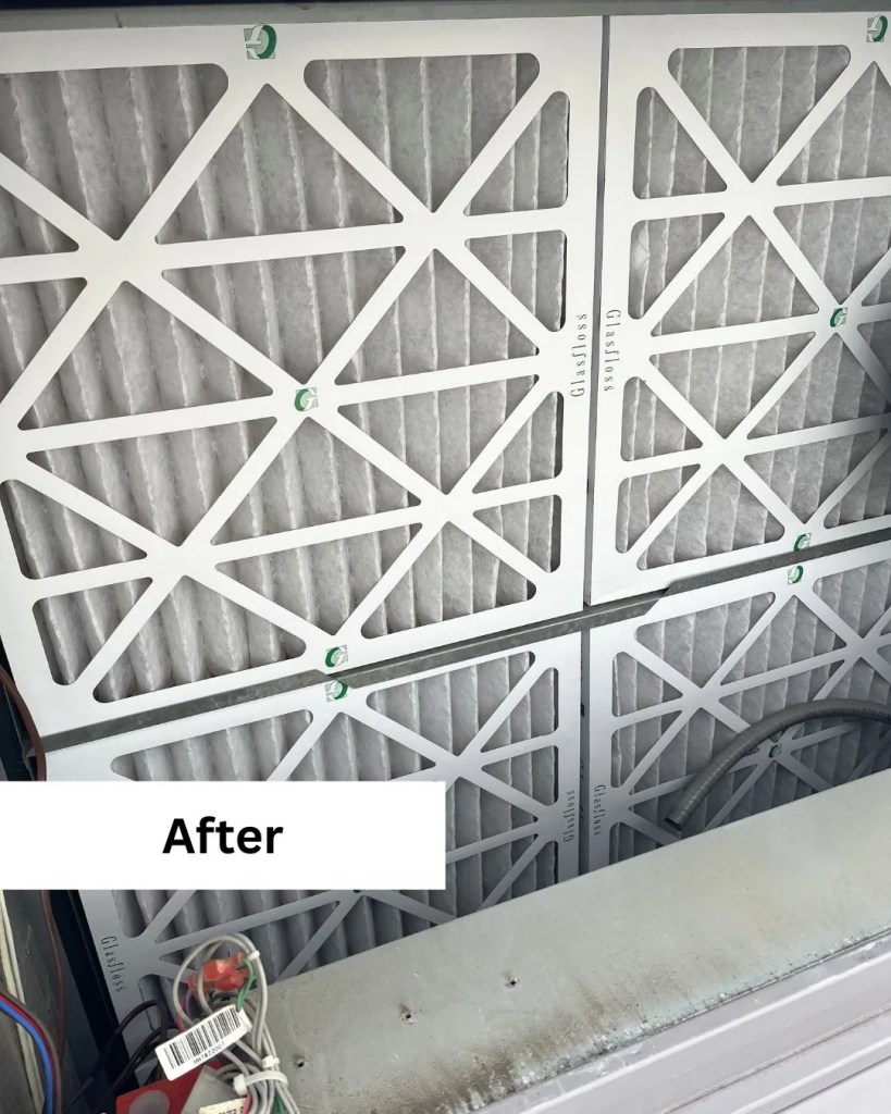 clean and new commercial AC air filters